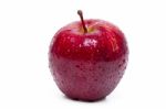 Single Fresh And Healthy Red Apple Stock Photo