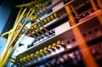 Fiber Optic With Servers In A Technology Data Center Stock Photo