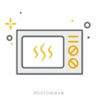 Thin Line Icons, Microwave Stock Photo