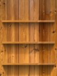 Empty Three Wood Shelf Stock Photo