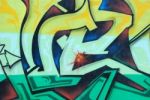 Segment Of A Colorful Graffiti On A Wall Stock Photo