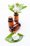 Essential Oil With Jasmine  Flower Stock Photo