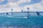 Gwangan Bridge And Haeundae In Busan,kor Stock Photo