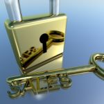 Padlock With Sales Key Stock Photo