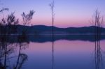 Hinze Dam At Dusk Stock Photo