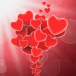 Bunch Of Hearts Means Sweet Love Or Romantic Couple Stock Photo