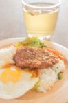 Rice With Hamburg Steak And Fried Egg Stock Photo