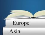 Europe Books Indicates Travel Guide And Asian Stock Photo