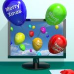 Balloon with merry xmas word Stock Photo