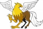 Hippogriff Prancing Isolated Cartoon Stock Photo