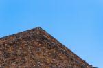 Old Brick Construction With Fireplace Stock Photo