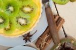 Kiwi  Pie Tart And Spices Stock Photo