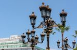 Ornate Street Lighting In Puerto Banus Stock Photo