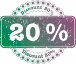 Stamp Discount Twenty Percent Stock Photo