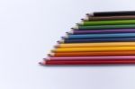 Color Pencil On White Background Stock Photo