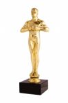 Oscar - Golden Trophy Stock Photo