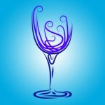 Wine Glass Shows Wine-glass Drink And Celebrations Stock Photo