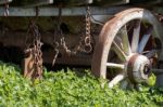 Old Wooden Cart In The Hayshed At St Fagans National History Mus Stock Photo