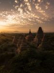 Sunset Over Religious Temples Stock Photo