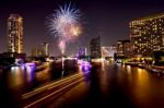 Bangkok, Capital City Of Thailand At Night Stock Photo