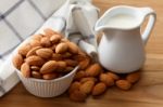 Almond Milk Organic Healthy Nut Vegan Vegetarian Drink Stock Photo