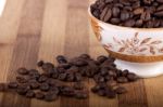 Beans Of Coffee On A Bowl Stock Photo