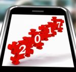 2017 On Smartphone Showing Forecasting Stock Photo