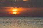 Dramatic Big Sunset Tropical Sea Sky And Cloud Background Stock Photo