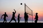 Beach Volleyball Stock Photo