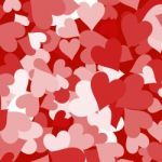 Paper Hearts And Red Background Stock Photo