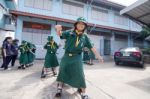 Student 9-10 Years Old, Scout In Adventure Activities, Scout Camp School Bangkok Thailand Stock Photo