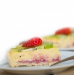 Kiwi And Strawberry Pie Tart Stock Photo