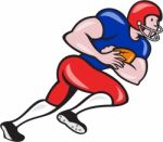 American Football Running Back Rushing Stock Photo