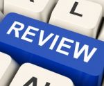 Review Key Means Revaluate Or Reassess  Stock Photo