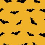 Halloween Bat Fly Seamless Pattern Stock Photo