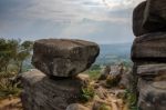 Scenic View Of Brimham Rocks In Yorkshire Dales National Park Stock Photo