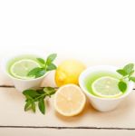 Mint Infusion Tea Tisane With Lemon Stock Photo