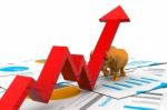 Business Growth Chart And Bull Stock Photo