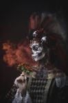 Young Girl In The Image Of Santa Muerte Stock Photo