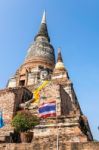 Buddha Statue And Ancient Pagoda Stock Photo