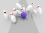 Bowling Strike Illustration, 3d Imagen Stock Photo