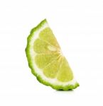 Sliced Bergamot Isolated On The White Background Stock Photo