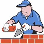 Bricklayer Mason At Work Stock Photo