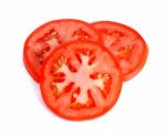 Slice Tomato Isolated On The White Background Stock Photo