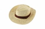 Craft Hat Brown Line On White Background Stock Photo