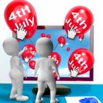 Red Fourth Of July Balloon Shows Independence Spirit Internet Stock Photo