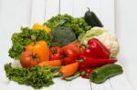 Pile Of Tasty And Healthy Vegetables Stock Photo