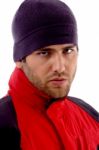 Young Man Wearing Woolen Cap Stock Photo