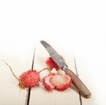 Fresh Rambutan Fruits Stock Photo