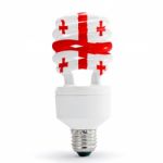 Flag Of Georgia On Bulb Stock Photo